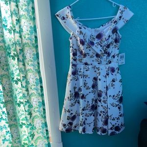 White dress with purple and gold detailing floral size 5/6